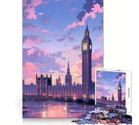 London Landscape Wonderful Jigsaw Puzzle 1000 Piece Recall Enhancer Thick Material Pattern Assemble Birthday Gift (38x26cm)