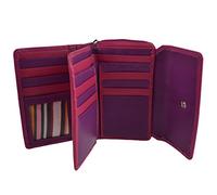 London Leather Goods Ladies Leather Purse/Wallet 17 Credit Card Slots (Blush)