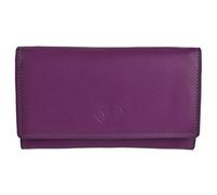 London Leather Goods Ladies Long Flap Over Leather Purse/Wallet 4 Colours (Sunset)