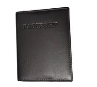 London Leathergoods Genuine Leather RFID Passport Cover in Black London Leathergoods Black