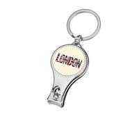 London Letter Flag Portable Nail Clippers with Keychain Sharp Fingernail Clipper Metal Corkscrew Compact Toenail File