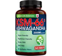 LONDON LIFE SCIENCES 365 Tablets KSM-66 Ashwagandha 2000mg +5 Percent Withanolides Highest Concentration Vegan Organic Root Extract UK Supplier London Life Sciences , 0.15 kilograms