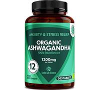 LONDON LIFE SCIENCES KSM-66 Ashwagandha 2000mg Organic and with Shilajit Root Extract Vegan Higher Bioavailability, Non-GMO (Year Supply, Organic (1200mg))