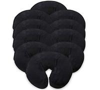 London Linens Pack of 10, Premium Extra Thick 100% Cotton Flannel Massage Tables Face Cradle Covers Cozies Fitted - Includes 10 pcs (Black)