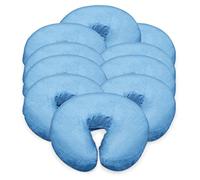 LONDON LINENS Pack of 10, Premium Extra Thick 100% Cotton Flannel Massage Tables Face Cradle Covers Cozies Fitted - Includes 10 pcs (Baby Blue)