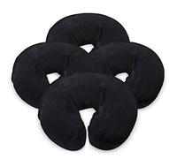 LONDON LINENS Pack of 4, Premium Extra Thick Flannel Massage Table Face Rest Cover Cozies, Includes 4pcs (Black)
