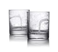 London Map Whiskey Glasses Set of 2, Rocks Glasses, 10 oz10.5 oz Old Fashioned Tumblers for Drinking Scotch Bourbon Whisky Cocktail Cognac Vodka Gin Tequila Rum Liquor Rye Gift for Men Women
