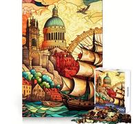 London Medieval Fantasy Adult Jigsaw Puzzles 1000 Pieces Logic Skill Accurate Edge Family Bond Nice Decor (38x26cm)