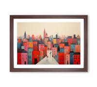 London Minimalism No.2 Framed Print | A2 Walnut Framed Wall Art | Ready to Hang | Minimalist Nature Picture | Living Room Bedroom Lounge Office