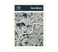 London Minimalist City Maps Poster, City Coordinates Print, Landmark Apartment Home Decor, A3 (Print Only) - 42x29.7cm