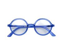 LONDON MOLE Eyewear | Artist Reading Glasses | Round Glasses | Cool Readers | Stylish Reading Glasses | Men's Women's Unisex | Spring Hinges | Transparent Blue | + 1.0 magnification