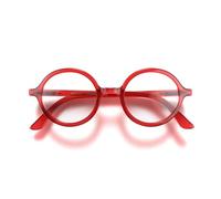 LONDON MOLE Eyewear | Artist Reading Glasses | Round Glasses | Cool Readers | Stylish Reading Glasses | Men's Women's Unisex | Spring Hinges | Transparent Red | + 1.0 magnification
