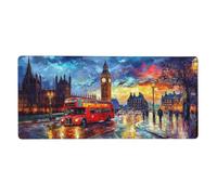 London Mouse Pad 1600 x 800 mm Large Mouse Mat Landscape Desk Mat with Water Resist Surface，XXL Mousepad with Anti-Slip Rubber Base，Extended Gaming Mouse Pads for Desktop Decor，Gift for Women/Men M912