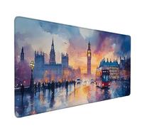 London Mouse Pad Large 120x60cm, Blue Gaming Mouse Pad Waterproof Desk Mat with 3MM Stitched Edges, Non-Slip Rubber Base Mousepad Computer Accessories for Gaming, PC, Office, Home, Gifts -lsy2603R2