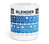 london mug factory Blender Shortcut Guide Mug 11oz Ceramic Coffee Cup