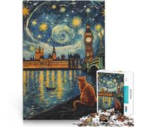 London Night Sky1000 Pieces Jigsaw Puzzles for teenagers Staycation Kill time Fun at Home Activities, Birthday Present,Travel Gifts, 38x26cm