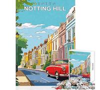 London Notting Hill Travel 1000 Piece Jigsaw Puzzles for Adults Improve Overall Mental Performance Mindful Soothing Leisure Game (50x75cm)