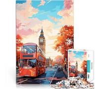 LONDON Oil PaintingJigsaw Puzzles 1000 Piece for teenagers Interesting Stress Reduction with Matching Poster and Trivia Sheet 38x26cm