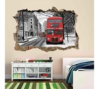 London Old Vintage Red Bus Wall Sticker Mural Decal Kids Room Office Decor