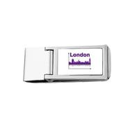 London Outline City Axis Slim Money Clip Stainless Holder Pocket Wallet