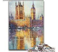 London Paris Big Ben Jigsaw Puzzles for Adults 2000 Piece Puzzle, Suitable for Ages 14 And Up Improve Memory Gifts Ideas (70x100cm)