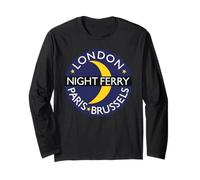 London Paris Brussels Night Ferry Rail Train Route Emblem Long Sleeve T-Shirt
