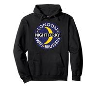 London Paris Brussels Night Ferry Rail Train Route Emblem Pullover Hoodie