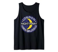 London Paris Brussels Night Ferry Rail Train Route Emblem Tank Top