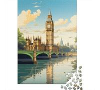 London Parliament Puzzle Jigsaws 1000 Pieces for Adults & Teenager Age 12 Years Up Christmas Eve Gifts 1000pcs (38x26cm)