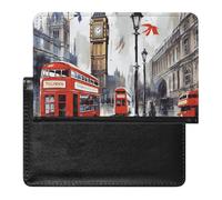 London Passport Holder Slim Travel Wallet RFID Blocking Card Case Cover Passport Cover Protector Essentials with Credit Card Slots for Women/Men