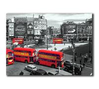 london piccadilly circus buses canvas art print picture 12" x 16" standard framed and ready to hang