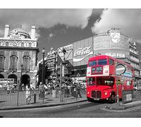 london piccadilly circus buses canvas art print picture 16"x20" framed and ready to hang