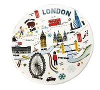 London Plate 10cm - Bone China - Big Ben, London Eye, Tower Bridge, Underground, Guard, letterbox, Bus