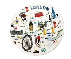 London Plate 10cm - Bone China - Big Ben, London Eye, Tower Bridge, Underground, Guard, letterbox, Bus