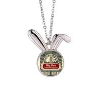 London Postage Revenue United Kingdom UK Rabbit Necklace Pendant Bunny Animal Jewelry Gift