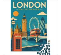 London Poster 1000 piece jigsaws | pretty botanical artwork for flower lovers to enjoy creating a relaxing picture in your free time to enjoy at home38x26cm