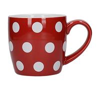 London Pottery 17211171 Ceramic Mug Cup in Red with White Spots 340 Milliliter