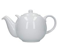 London Pottery 50110 Globe Extra Large Teapot with Strainer, Ceramic, White, 10 Cup Capacity (3 Litre)