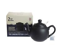 London Pottery 72180 Farmhouse Small Teapot with Infuser, Ceramic, Matte Black, 2 Cup (600 ml)