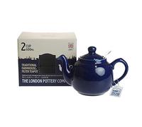 London Pottery 72190 Farmhouse Small Teapot with Infuser, Ceramic, Cobalt Blue, 2 Cup (600 ml)