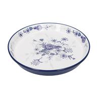 London Pottery Blue Rose Cake Plate, Ceramic, Almond Ivory/Blue, 20 cm