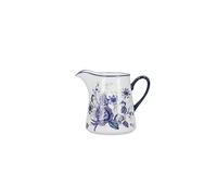 London Pottery Blue Rose Ceramic Milk Pitcher, Almond Ivory/Blue, 250 ml