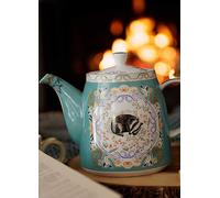 London Pottery Ceramic Bell Shaped Filter Badger 1 Litre Teapot Blue