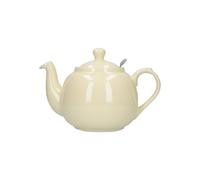 London Pottery Farmhouse 4 Cup Ceramic Teapot with Removable Infuser and Lid, Large Tea Pot with Stainless Steel Fine Mesh Strainer, 40.6 OZ / 1200ml Tea Pot for Loose Tea or Bags (Ivory)