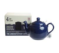 London Pottery Farmhouse Loose Leaf Teapot with Infuser, Ceramic, Cobalt Blue, 4 Cup (1.2 Litre)