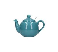 London Pottery Farmhouse Small Teapot with Infuser, Ceramic, Aqua, 2 Cup (600 ml)