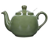London Pottery Farmhouse Small Teapot with Infuser, Ceramic, Green, 2 Cup (600 ml)
