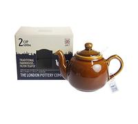 London Pottery Farmhouse Small Teapot with Infuser, Ceramic, Rockingham Brown, 2 Cup (600 ml)
