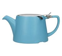 London Pottery Oval Teapot with Infuser for Loose Tea, Stoneware, Satin Blue, 3 Cup Loose Leaf Teapot