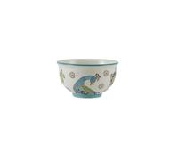 London Pottery Rice Bowl - Porcelain 4.5'' Cereal Bowl in Embossed Design - Stackable Ceramic Dinner Set for Rice, Salad & Soup - Microwaveable & Oven Safe (Peacock，Rice Bowl，300ml)